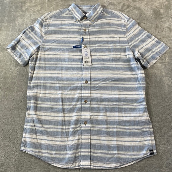 Southern Tide Other - Southern Tide Linen Shirt Mens Small Blue Striped Travel Beach Summer Vacation